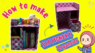 How to Make Stationery Organizer Easy Cardboard Idea craftyRosa [upl. by Norton]