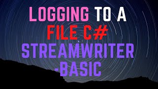 HOW TO Log basic C StreamWriter [upl. by Veta420]