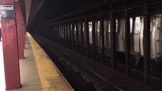 BMT Nassau Street Line R143 J Train Action at Broad Street [upl. by Nayb]