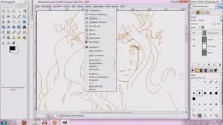 Lets Draw Manga 8  Outlines einfärben in Gimp [upl. by Wengert]