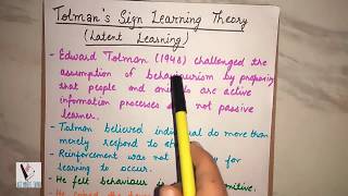 TOLMAN THEORY OF LEARNING [upl. by Tima]