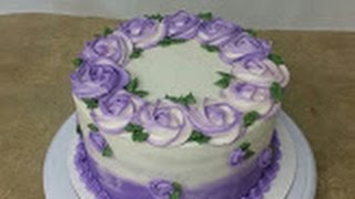 Simple ROSETTE OMBRE CAKE Cake Decorating [upl. by Liatnahs]