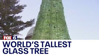 Williams Bay Yerkes Observatorys worlds tallest glass Christmas tree  FOX6 News Milwaukee [upl. by Nek928]