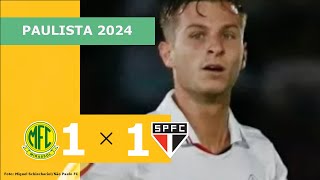 MIRASSOL 1 X 1 SÃO PAULO  CAMPEONATO PAULISTA 2024 VEJA OS GOLS [upl. by Dralliw691]