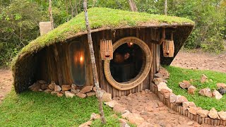 32Day Complete Habit House Roof Grass Building Bushcraft Wildlife [upl. by Akiemat]