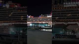 Carnival Vista in aruba at night carnivalvista choosefun carnivalcruiseline onehappyisland [upl. by Nimrac241]