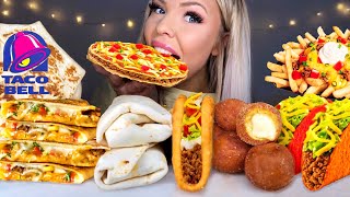 ASMR TACO BELL TRIPLELUPA TACO MEXICAN PIZZA CRUNCHWRAP SUPREME CINNABON DELIGHTS MUKBANG 먹방 [upl. by Peoples]