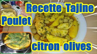 RECETTE TAJINE poulet citron olives pomme de terre Maroc [upl. by Dubois]