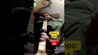 Drop C guitar riff at 166 tempo prostheticfinger guitar metal guitarriff rock [upl. by Newob]