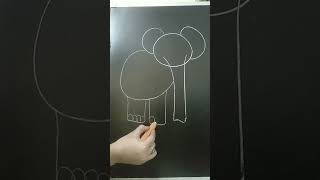 Easy Elephant Drawing  Elephant Drawing Tutorial shorts drawing elephant art [upl. by Campney]