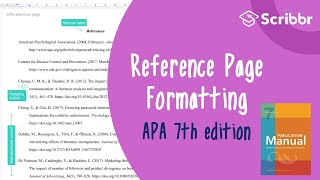 APA 7th Edition Formatting the APA Reference Page  Scribbr 🎓 [upl. by Esbensen]