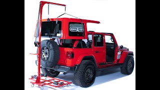 GEN 2 Hoist A Cart Installation Part 2 LiftingStorageRemoval of your Jeep Wrangler Hardtop [upl. by Ihcehcu]