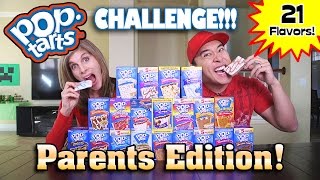 POP TART CHALLENGE Parents Edition Blind Taste Test with 21 Flavors [upl. by Ayama99]