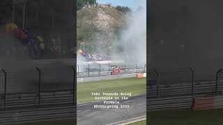 Yuki Tsunoda doing burnouts at the Formula Nürburgring 2023 [upl. by Emilie506]