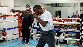 ERISLANDY LARA DOING LIGHT SHADOW BOXING DURING WORKOUT AHEAD OF HIS JARRETT HURD FIGHT [upl. by Hgielrebma]