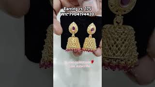 Beautiful earringss rose collectionstrending fashionjimikki shortsfeed youtubeshort viral [upl. by Pesek]