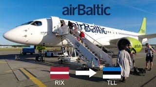 First time on the A220  TRIP REPORT  Flight From Riga to Tallinn  air Baltic Airbus A220300 [upl. by Ahsar]