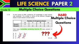 LIFE SCIENCE PAPER 2 HARD MULTIPLE CHOICE QUESTIONS  GRADE 12 [upl. by Edi]