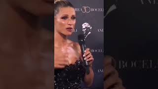 Michelle Hunziker in Armani presenta The Celebration per i 30 anni di carriera di Bocelli iconic [upl. by Shamma]