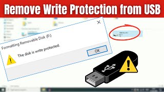 Remove Write Protection from USB Drive  quotThe disk is write protectedquot [upl. by Lehplar]