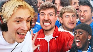 50 YouTubers Fight For 1000000  xQc Reacts to MrBeast [upl. by Erland]