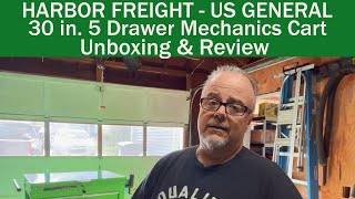 US General 30 in 5 Drawer Mechanics Cart  Unboxing amp Review [upl. by Orling927]