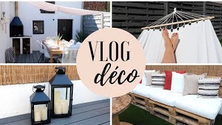 Aménagement amp décoration de la terrasse  VLOG [upl. by Ahseal]