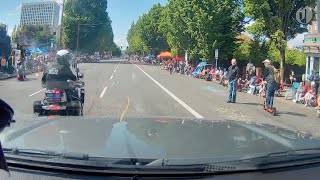 Video shows driver careening through Portland’s Grand Floral Parade [upl. by Eenyaj670]