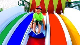 Ride on Rainbow Slides amp Maze for Kids Magic Adventure to an Outdoor Playground [upl. by Mundford]