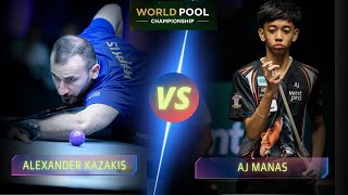 ALEXANDER KAZAKIS VS AJ MANAS  2024 WORLD POOL CHAMPIONSHIP billiards 9ballpool highlights [upl. by Cherian]