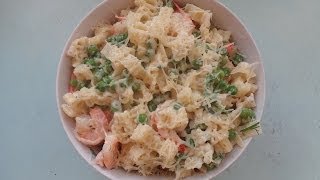 Ensalada de pasta camarones y guisantes [upl. by Kcinnay]