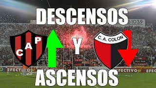 ASCENSOS Y DESCENSOS HISTORICOS DEL FUTBOL ARGENTINO 1 [upl. by Noicpesnoc]