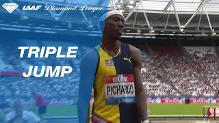 Pedro Pablo Pichardo bests Christian Taylor in the London Triple Jump  IAAF Diamond League 2019 [upl. by Win]