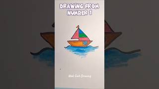 drawing a sailboat using number 1 drawingandpaintingforkids howtodraw art [upl. by Eilatan]