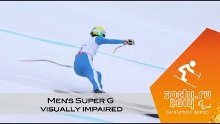 Mens SuperG visually impaired  Alpine skiing  Sochi 2014 Paralympics Winter Games [upl. by Nelda]