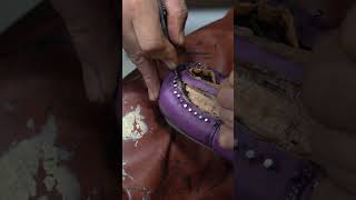 The making of a fine pair of handlasted 3 eyelets Derby 24 shoemaking custom ASMR handmade [upl. by Nairret]