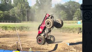 Monster truck Throwdown Fowlerville Mi best trick show 2 [upl. by Enelrak792]