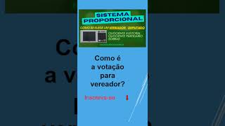 Como é a eleição de vereador e deputado [upl. by Newmark]