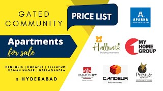 Gated Community Apartment Prices in Neopolis Kokapet Tellapur at Hyderabad [upl. by Atis570]