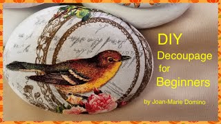 Decoupage for Beginners  It’s easy  Learn how to do it and what to use  with JoanMarie Domino [upl. by Lucie]