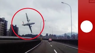 Taiwan TransAsia plane crash caught on amvid [upl. by Aeslahc613]