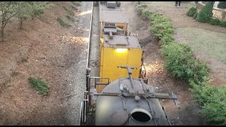 Рельсошлифовальный поезд Loram Rail  Sparks Fly On Waxhaw Train Tracks in NC Loram Rail Grinder [upl. by Melborn]