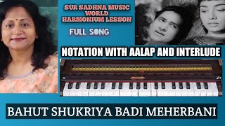 BAHUT SHUKRIYA BADI MEHARBANIHARMONIUM LESSONMOHD RAFIAASHA BHOSLE [upl. by Gnov]