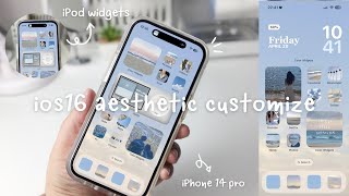 iOS16 aesthetic customization 💙  custom lock screen widgets icons tutorial ✨ [upl. by Horan84]