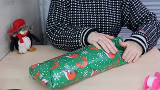 ASMR Wrapping Christmas Gifts  Paper Crinkle Sounds Scissor Cutting No Talking [upl. by Beesley685]