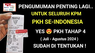 INFO PENTING UNTUK SELURUH KPM PKH SEINDONESIA  PKH TAHAP 4 2024 KAPAN CAIR  BLT MITIGASI 2024 [upl. by Stargell866]