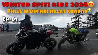 Winter Spiti 2024 ke First Day par hui halat kharab🥲 Delhi to Narkanda❤️ [upl. by Billi735]