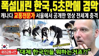 해외감동사연 quot폭설 내린 한국보고 5초만에 경악quot 캐나다 교통전문가 서울에서 공개한 영상으로 전세계 충격 [upl. by Shandee]