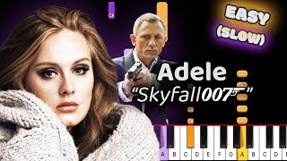 Adele Skyfall Piano Tutorial Easy SLOW 50 Speed [upl. by Ela]