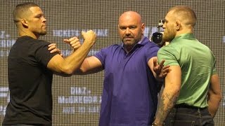 UFC 202 McGregor and Diaz press conference staredown [upl. by Ita]